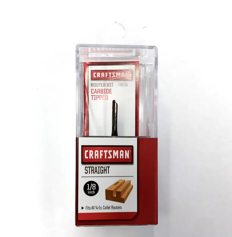 Craftsman 99716 Straight-Cut Carbide Router Bit — 1/8 Inch Diameter, 1/4 Inch Shank 1