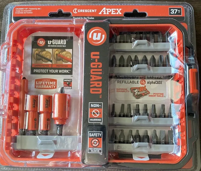 Crescent Caugset-37 Apex Multi-Tool Fastening Set – 37-Piece Industrial U-Guard Kit With Case 1