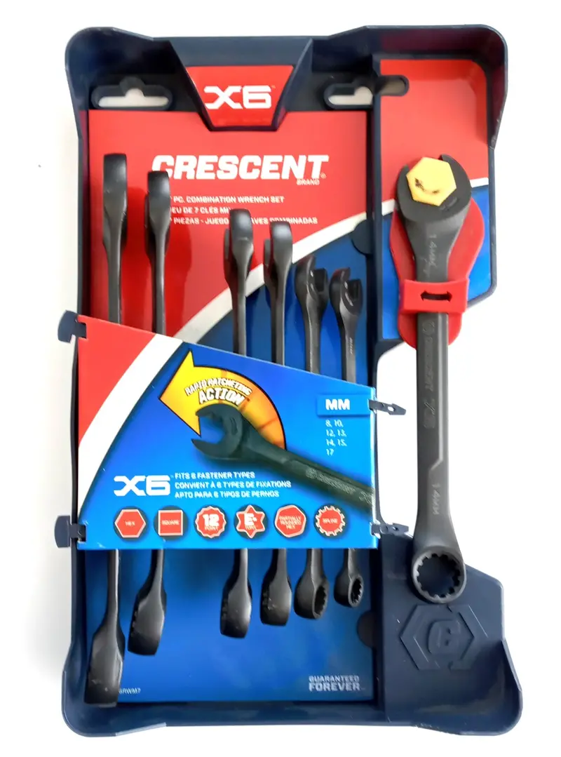 Crescent Cx6Rwm7 Metric Combination Wrench Set – 7-Piece, Chrome-Plated 1