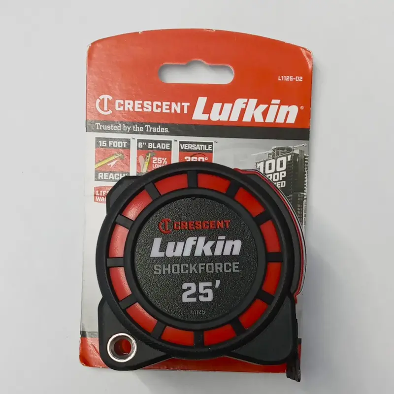 Crescent Shockforce Dual-Sided Tape Measure – 1-3/16" Width, 25-Foot Length, Model L1125-02 1