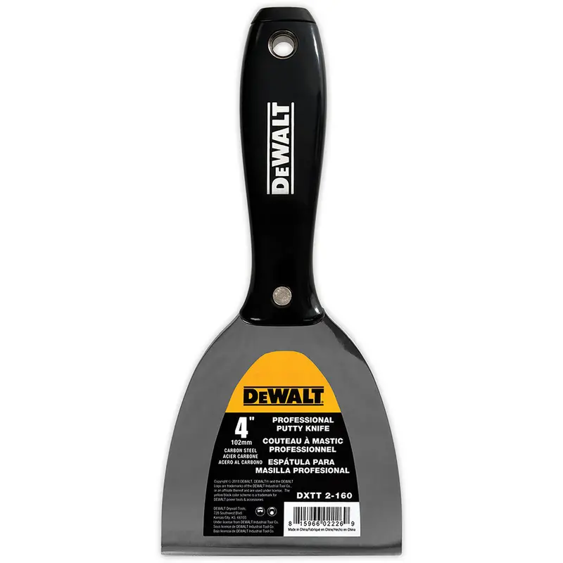 Dewalt Carbon Steel Finishing Knife – Black Plastic Handle 1