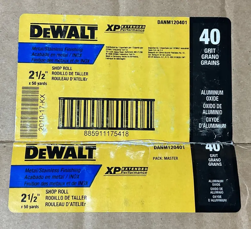 Dewalt Danm120401 Xp Sandpaper Roll – 2-1/2" × 50 Yards, 40 Grit 1