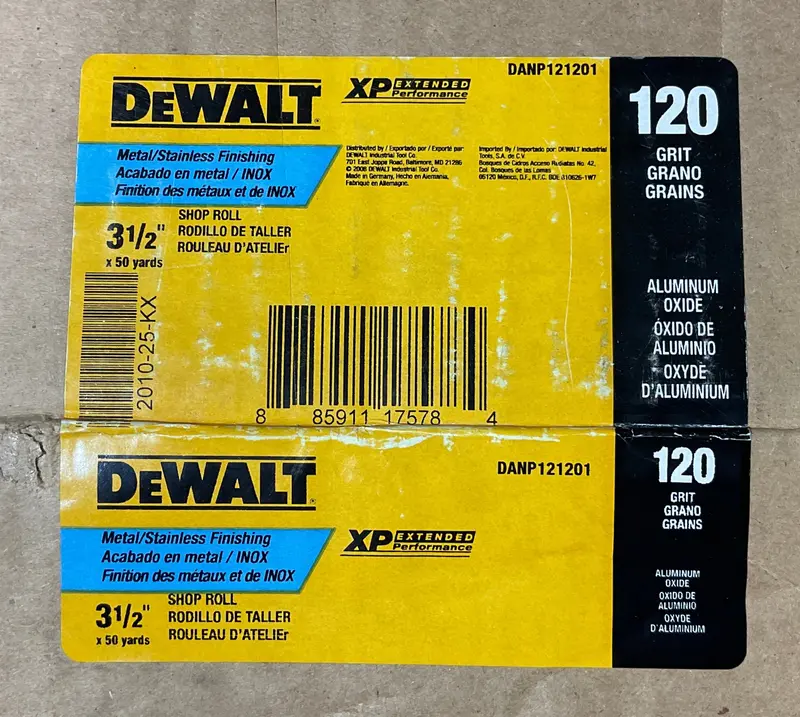 Dewalt Danp121201 Xp Sandpaper Roll – 3-1/2" × 50 Yards, 120 Grit 1