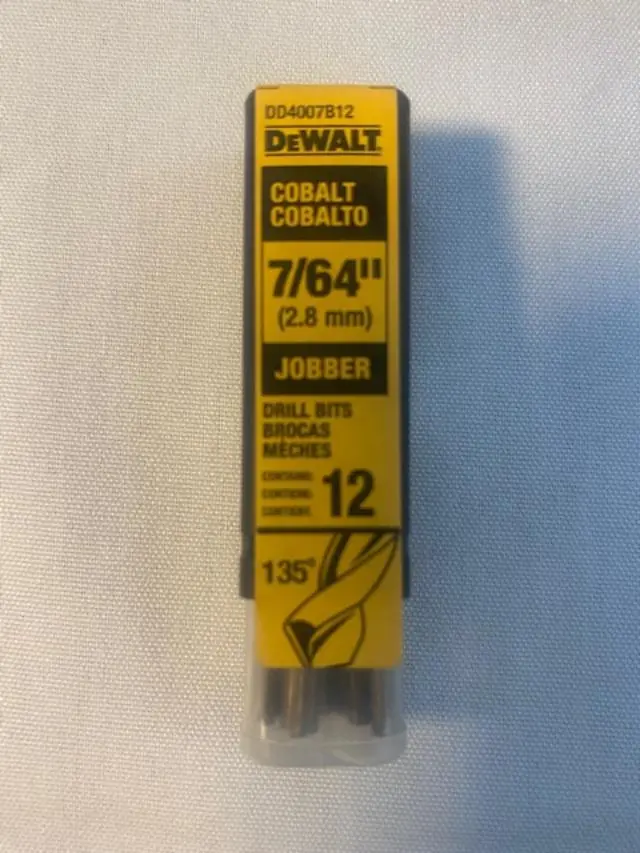Dewalt Dd4007B12 Cobalt Jobber Drill Bits – 7/64", 12-Piece Set, German-Made 1