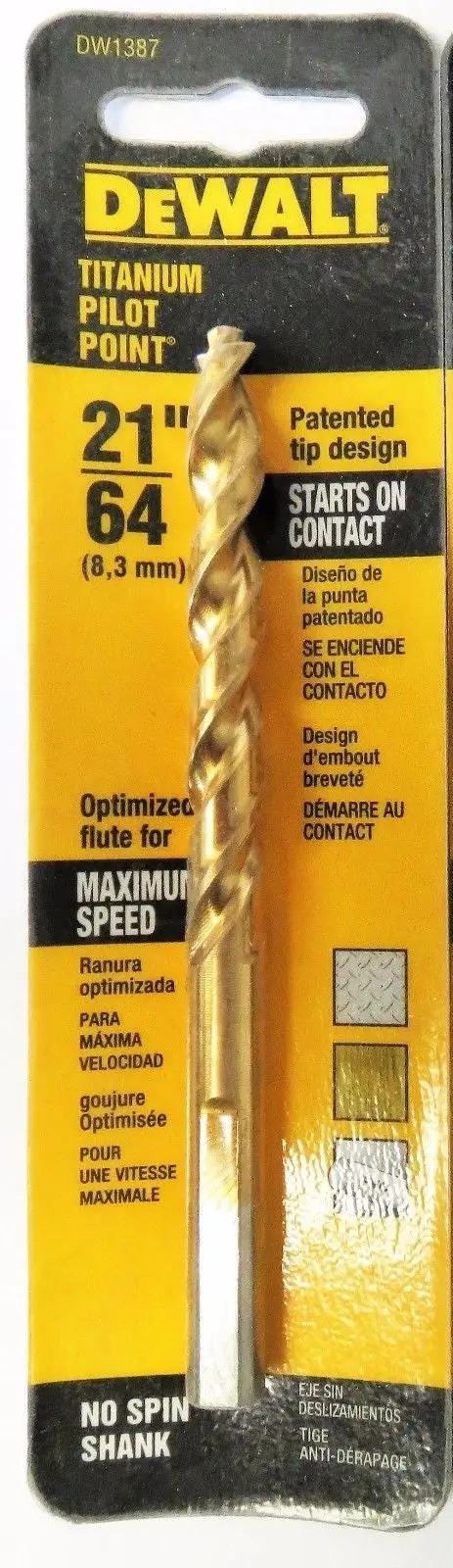 Dewalt Dw1387 Titanium Pilot Point Drill Bit – 21/64 Inch, Precision Ground For Metal & Wood 1