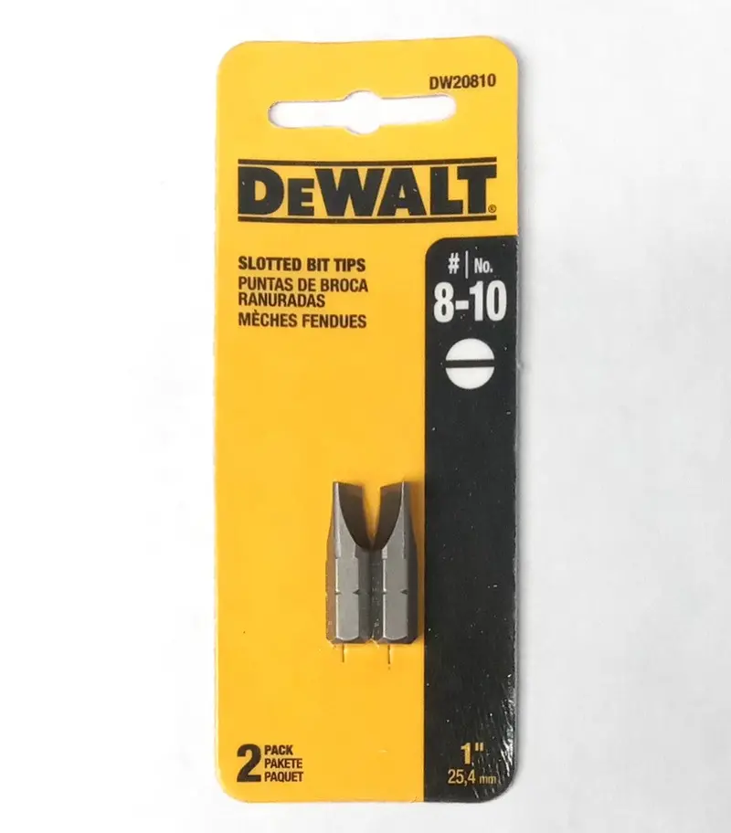 Dewalt Dw20810 Slotted Bit Tips, #8–10, 1-Inch Length, 2-Pack 1