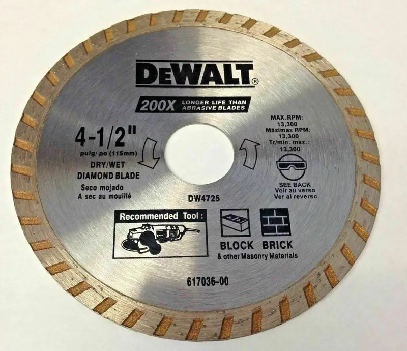 Dewalt Dw4725 Diamond Saw Blade: 4-1/2-Inch Continuous Rim, High-Performance Cutting 1