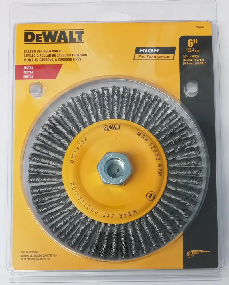 Dewalt Dw49202-6 Carbon Steel Stringer Wheel, 6-Inch X 5/8-Inch-11 Thread 1