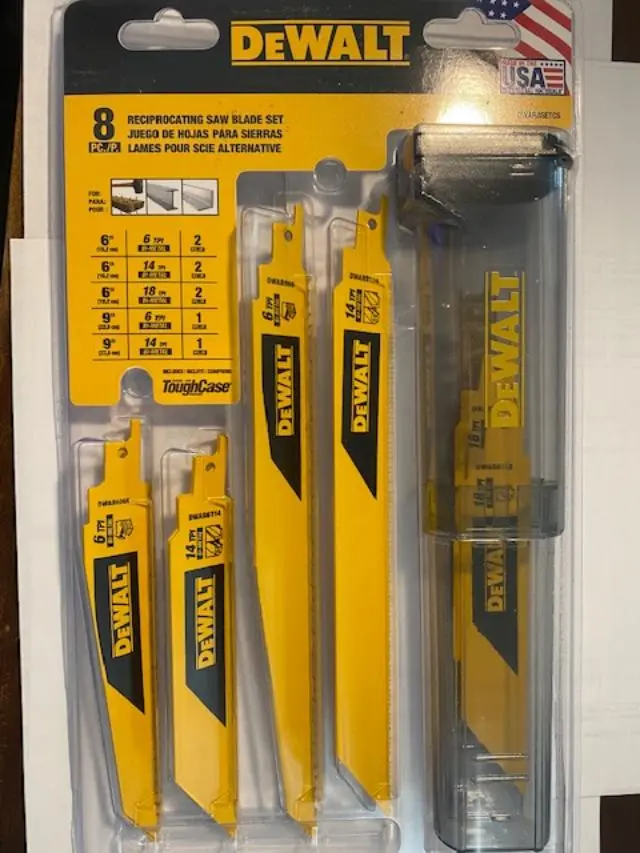 Dewalt Dwar8Setcs Reciprocating Saw Blade Kit – 8-Piece With Storage Case 1