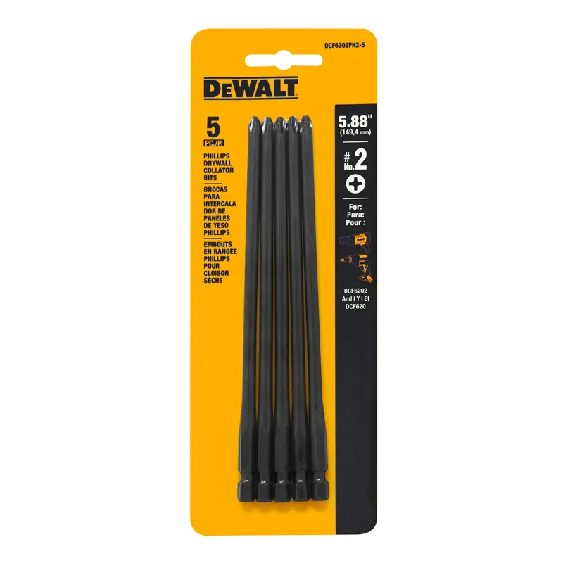 Dewalt Phillips Drywall Collator Bit Set – 5-Piece Pack 1