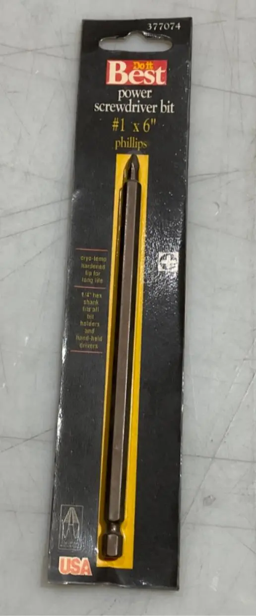 Do It Best 377074 Phillips Bit – #1 Size, 6" Length, S-26 Grade Steel 1