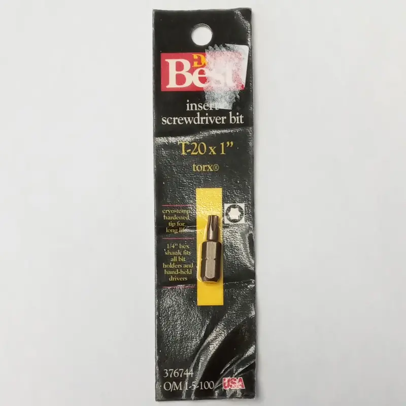 Do It Best T20 Torx Insert Bit, 1-Inch Length, Model 376744 1