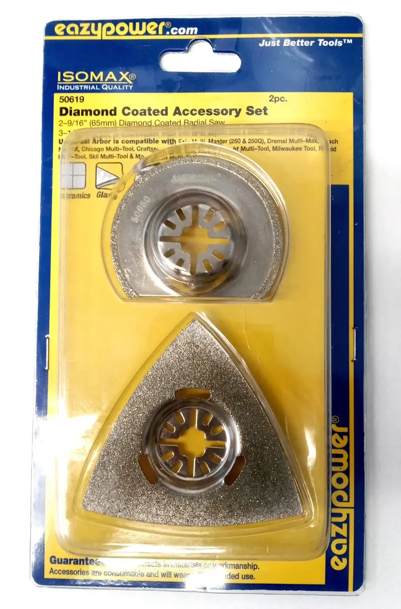 Eazypower Isomax 50619 Diamond-Coated Oscillating Tool Accessories — 2-Piece Set 1