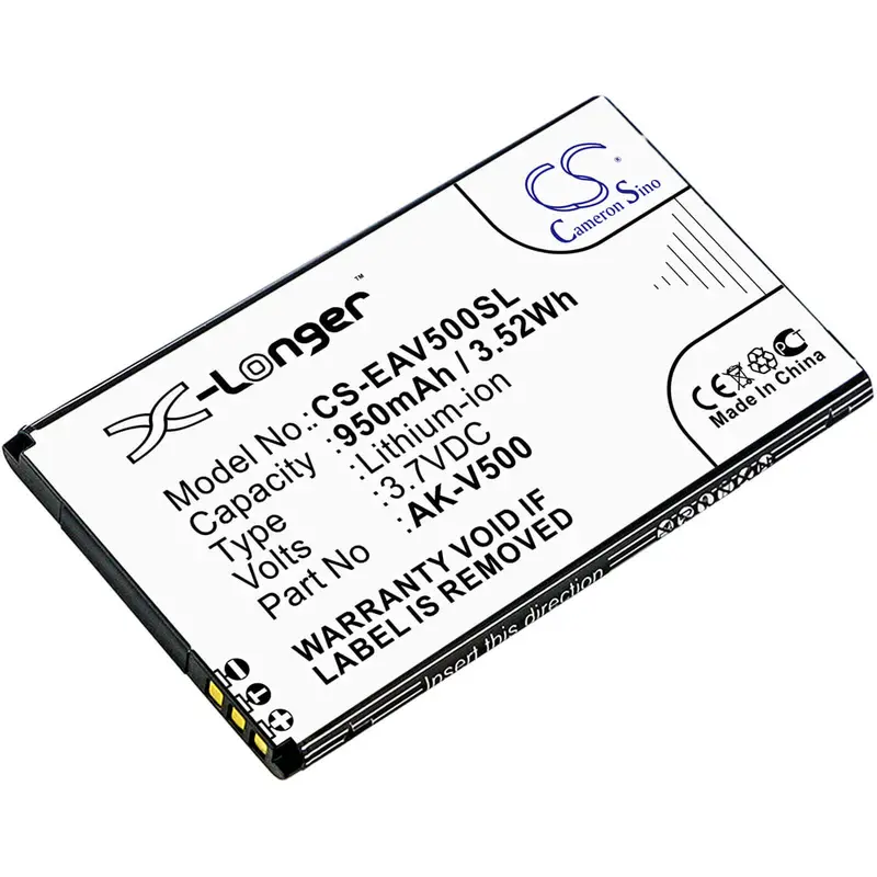 Emporia Prime V500 Smartphone Battery – 3.7V Li-Ion 950Mah (3.52Wh), Ak-V500 Replacement 1