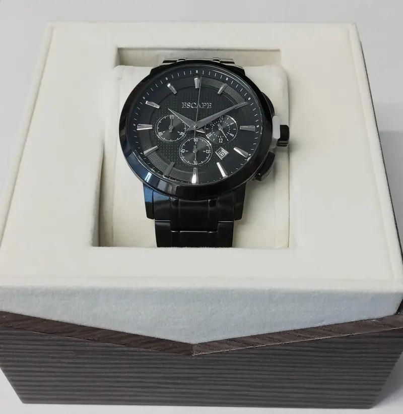 Escape Ec1086-108 Analog Sport Watch – Black Dial, Water-Resistant Men'S Timepiece 1