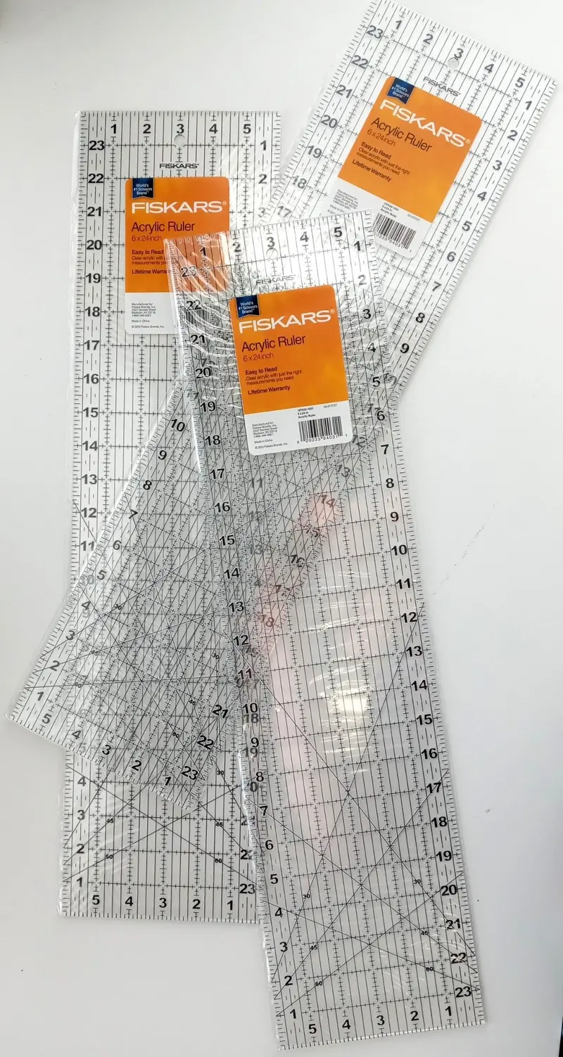 Fiskars 6" X 24" Acrylic Quilting Ruler – 3-Pack (Model 187620-1001) 1