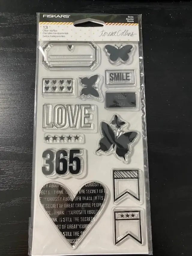 Fiskars Teresa Collins Smile Clear Stamp Set – 13-Piece, Model 106030-1001 1