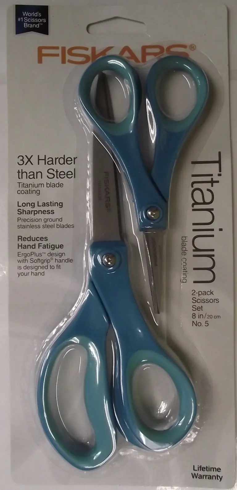 Fiskars Titanium-Blade Designer Scissors Set – Includes 8" And 5" Ergonomic Models, Model 157680-1004 1