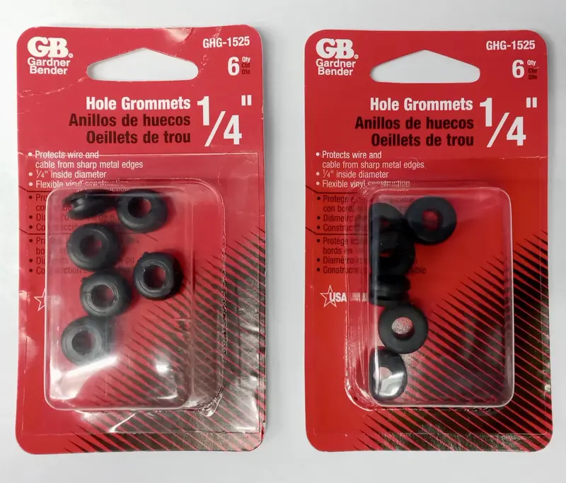 Gardner Bender Ghg-1525 1/4-Inch Round Hole Grommets – Pack Of 12 (2 × 6), Usa-Made 1