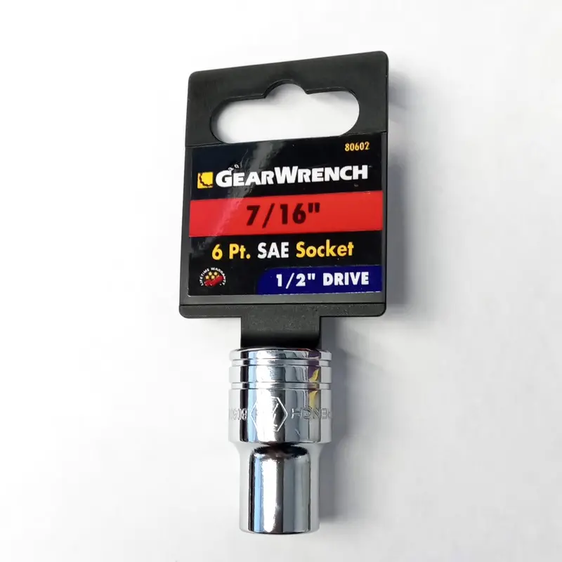 Gearwrench 7/16-Inch To 1/2-Inch Drive Shallow 6-Point Sae Socket – Compact Profile 1