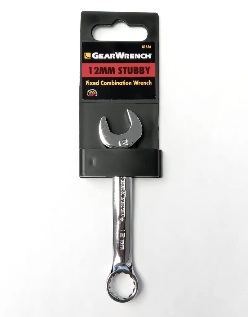 Gearwrench 81636 Stubby Combination Wrench – 12Mm, Full-Polish 12-Point Finish 1