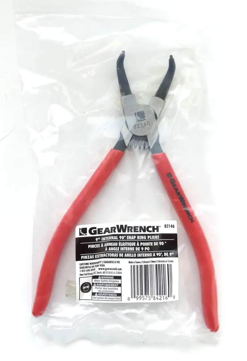 Gearwrench 82146 Internal Snap Ring Pliers – 9" Length, 90° Tip For Tight Spaces 1