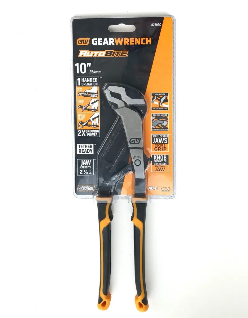 Gearwrench 82592C Pitbull Auto-Bite Adjustable Water Pump Pliers – 10" 1