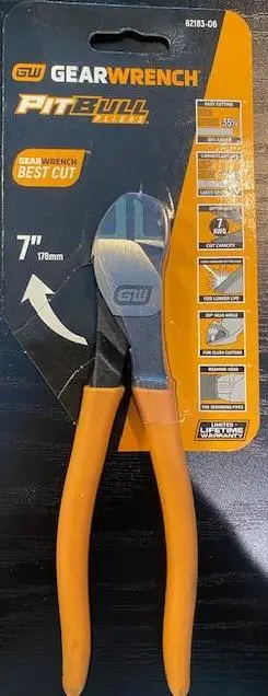 Gearwrench Pitbull 7" Diagonal Cutting Pliers – Ergonomic Dipped Handles (Model 82183-06) 1