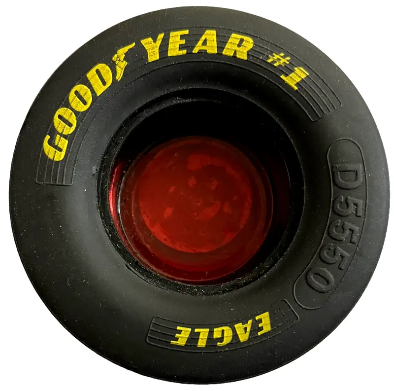 Goodyear Eagle Nascar-Themed Glass Insert Ashtray – Rubber Tire Base Design 1