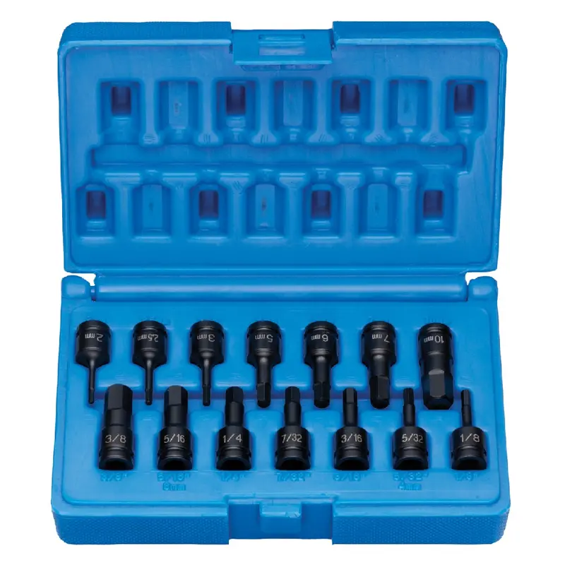 Grey Pneumatic 9298Hc 14-Piece Hex Driver Set – 1/4" Drive, Sae & Metric 1