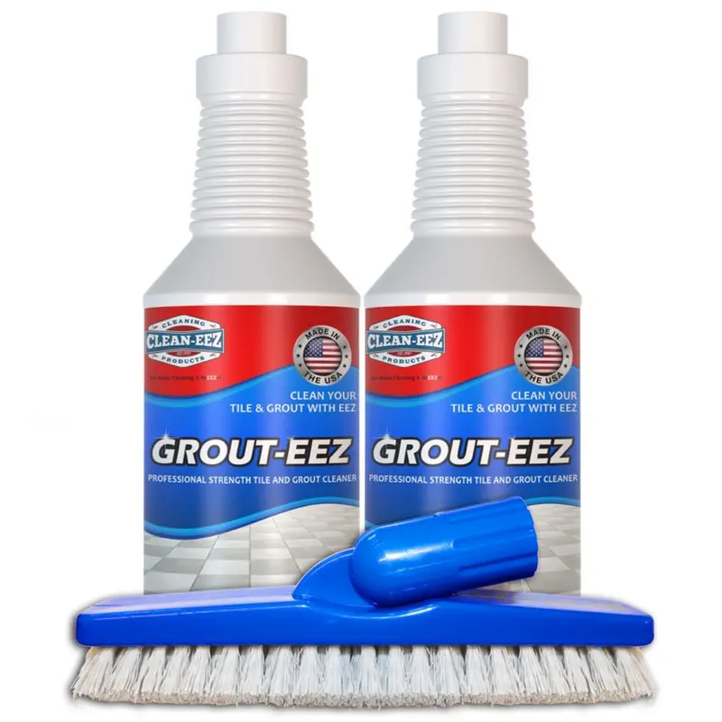 Grout-Eez Two-Bottle Set With Free Stand-Up Brush (32 Oz Each) 1