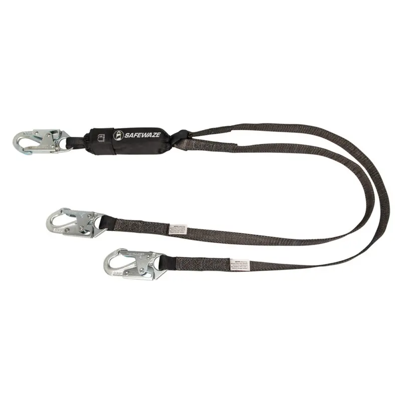 Heavy-Duty 6-Foot Dual-Leg Energy-Absorbing Lanyard – Snap Hooks 1