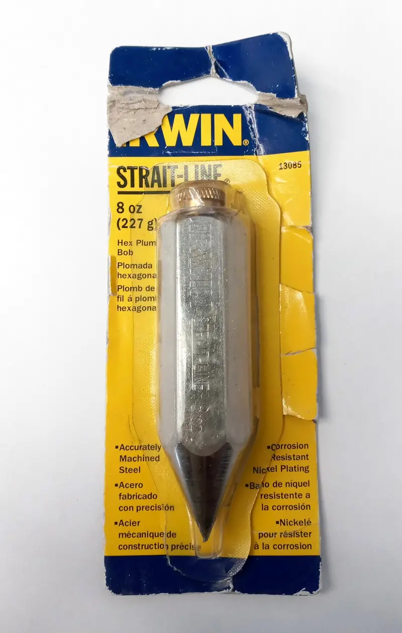 Irwin Hexagonal Plumb Bob – 8-Ounce Weight 1