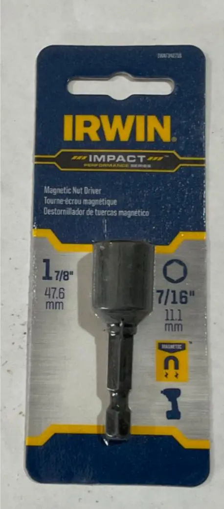 Irwin Magnetic Nut Driver — 7/16" Hex, Fully Polished Impact-Ready Design 1