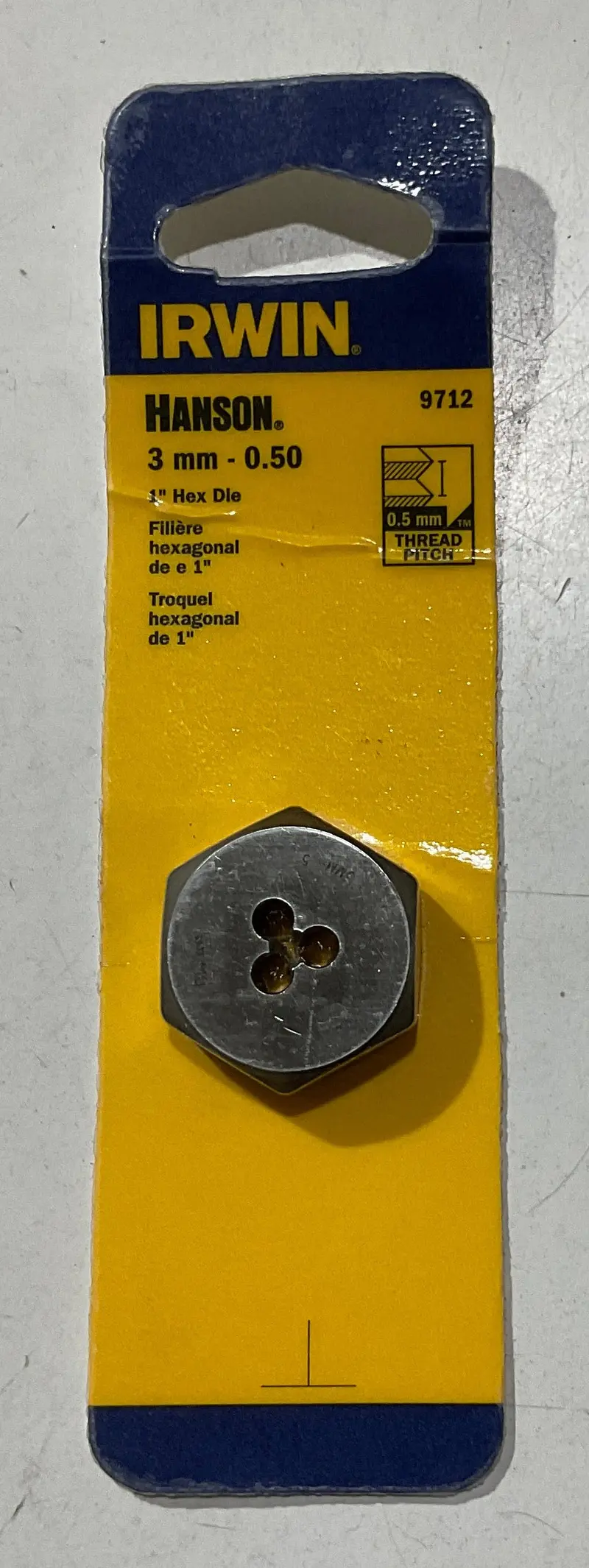 Irwin Metric Hex Die – 3Mm X 0.50 Pitch, 1-Inch Size, Model 9712 1