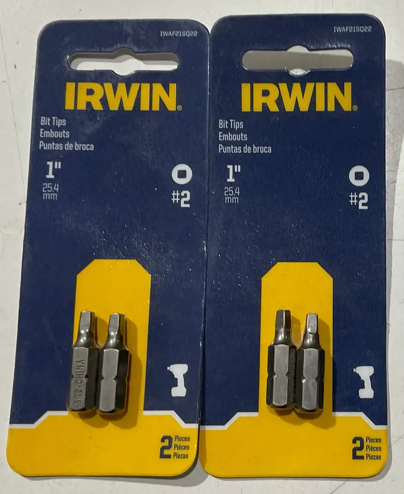 Irwin Square Drive Bit Tips – #2, 1-Inch Length, Twin-Pack, Model Iwaf21Sq22 1