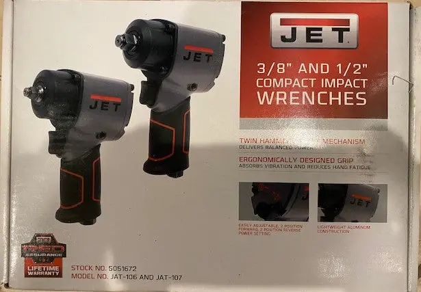 Jet Dual Air Impact Wrench Kit — Includes Jat-106 (3/8") And Jat-107 (1/2") Models 1