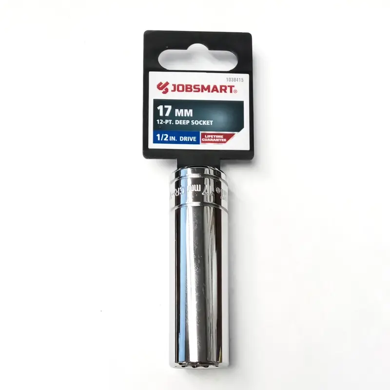 Jobsmart 1/2" Drive 5/8" Deep 12-Point Socket – Extra-Deep Profile For Tight Spaces (Model 1038395) 1