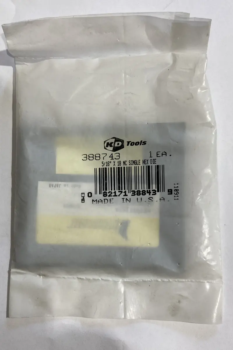 Kd Single-Hex Die – 5/16 × 18 Nc, High-Strength Usa-Made Threading Tool 1