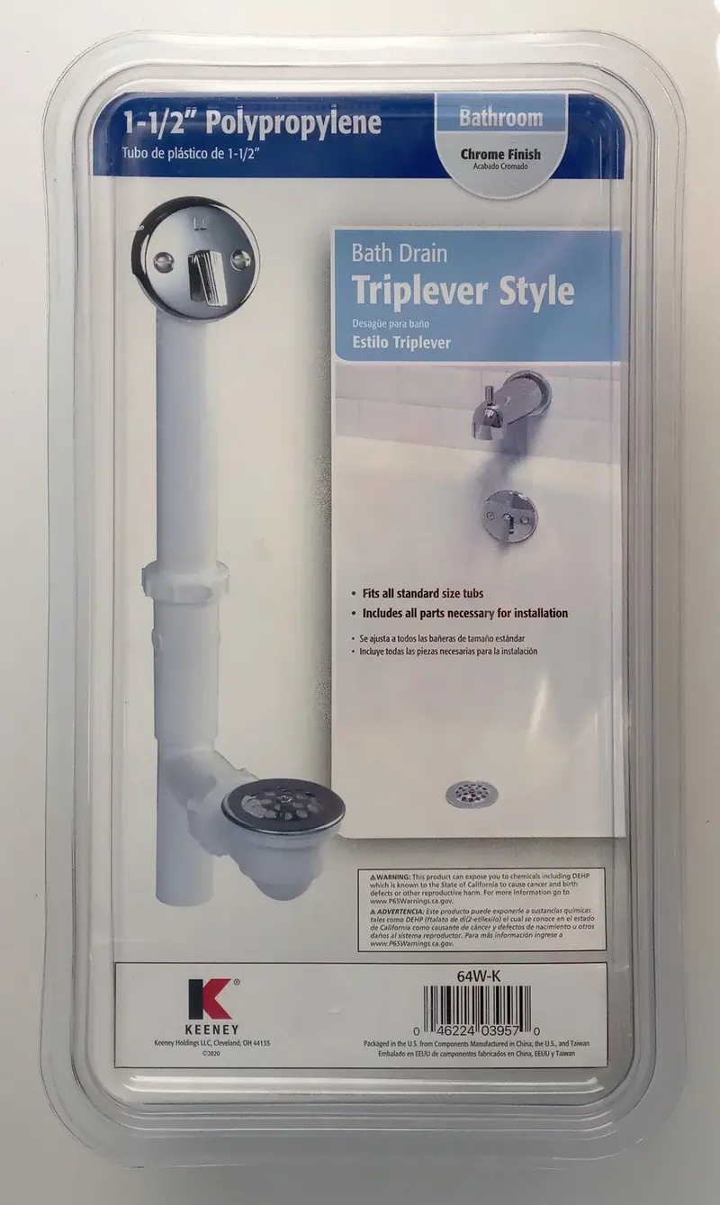 Keeney Triplever Pop-Up Drain Assembly – 1.5" Polished Chrome With Pvc Compatibility 1