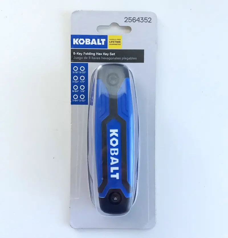 Kobalt Folding Hex Key Set – 8-Piece Standard Sizes (Model 2564352) 1