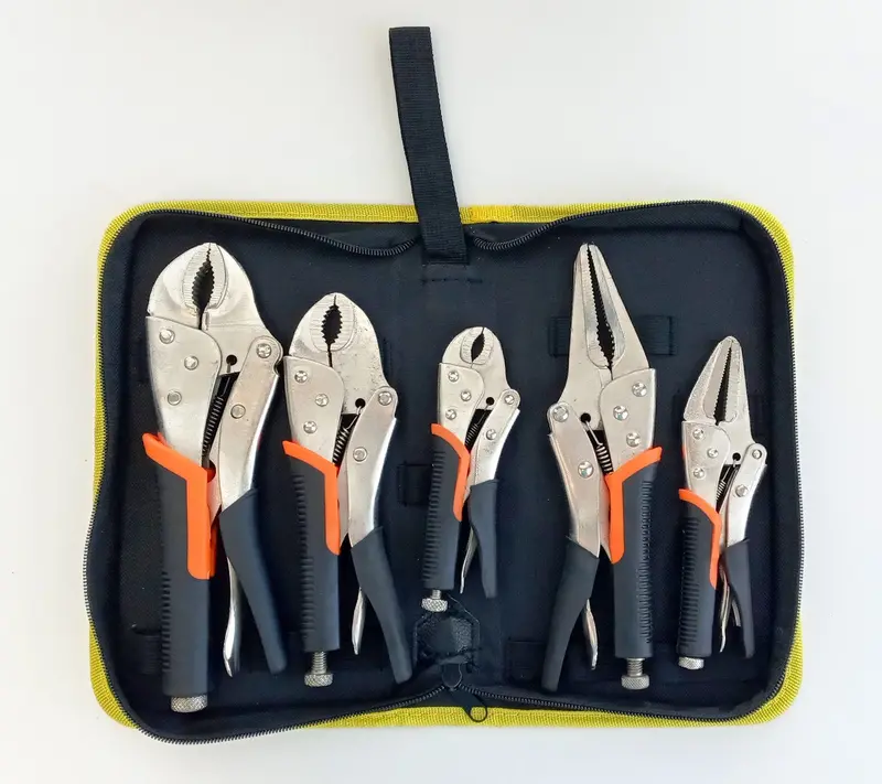 Kotto Locking Pliers Set — 5-Piece, Curved & Long-Nose Designs (5", 7", 9", 10") 1