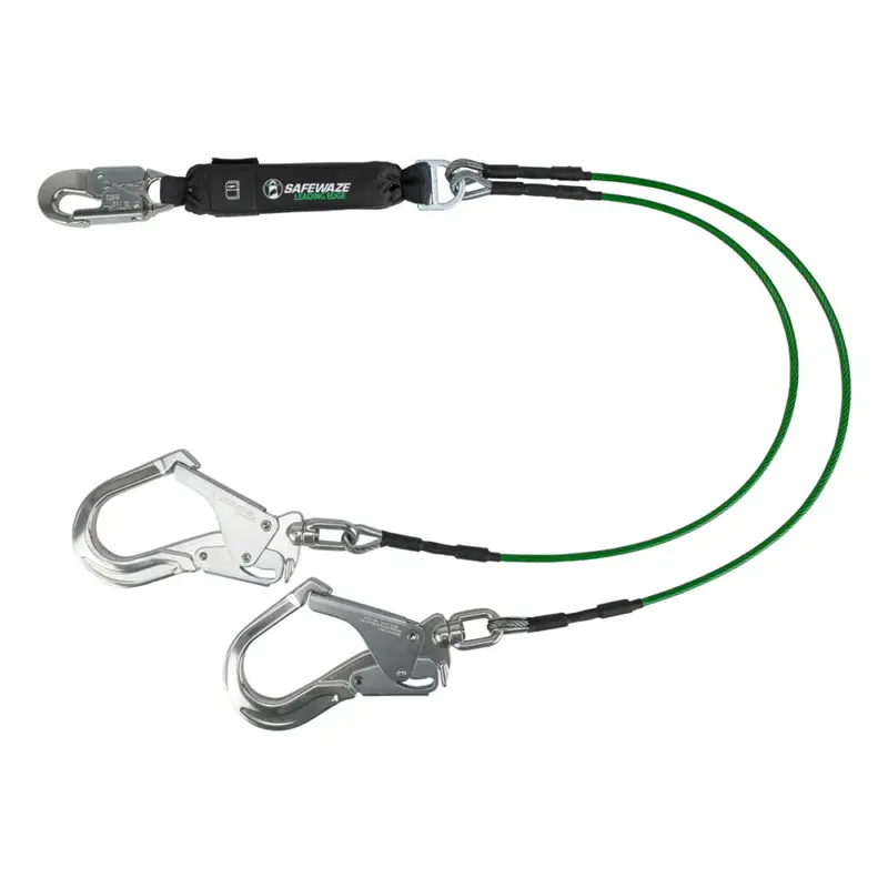 Leading Edge 6-Foot Dual-Leg Energy-Absorbing Lanyard With Aluminum Swivel Rebar Hooks 1