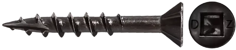 Lok Wood Screw: Square Head, Flat Washer With Nibs, Coarse Thread, Type 17 (Lubricated) 1