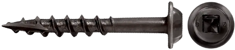 Lok Wood Screw: Square Head, Round Washer, Coarse Thread, Type 17 (Lubricated) 1