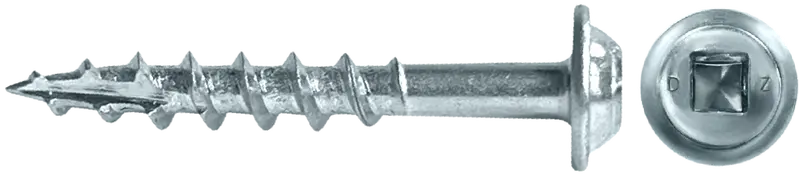 Lok Wood Screw: Square Head, Round Washer, Coarse Thread, Type 17 (Zinc Plated) 1