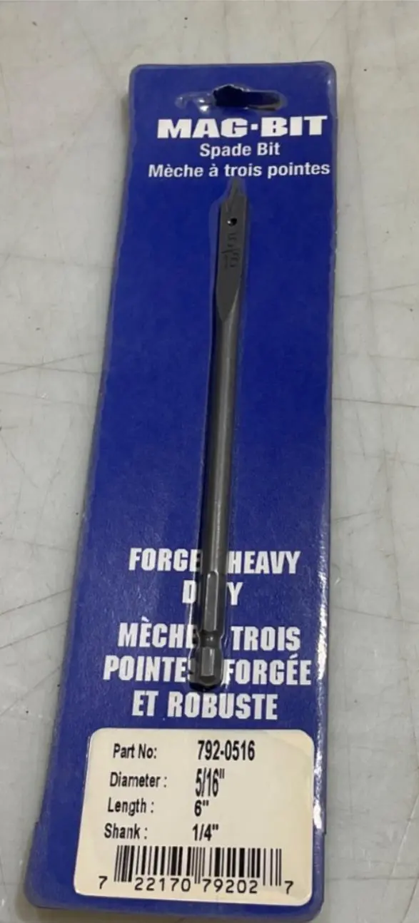 Mag-Bit 792-0516 5/16" X 6" Flat Spade Drill Bit For Wood 1