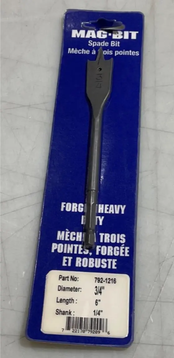 Mag-Bit 792-1216 3/4" X 6" Flat Spade Drill Bit For Wood 1
