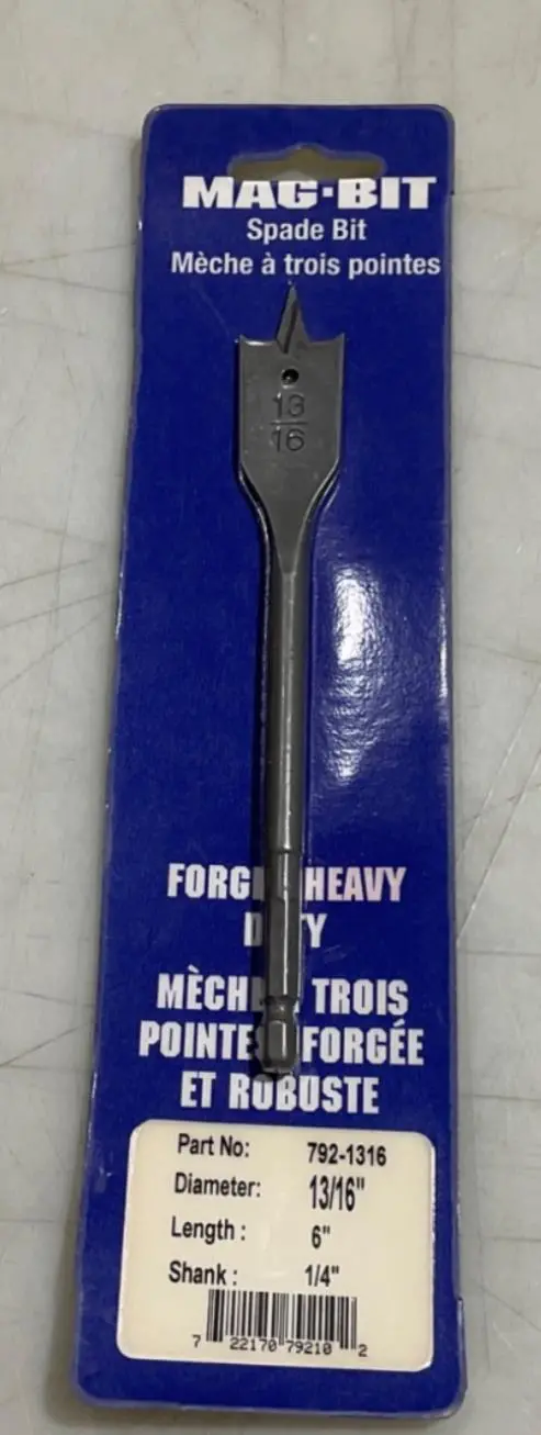 Mag-Bit 792-1316 13/16" X 6" Flat Spade Drill Bit For Wood 1