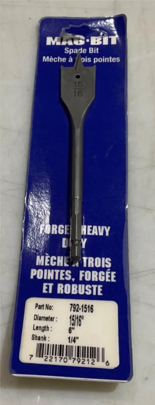 Mag-Bit 792-1516 15/16" X 6" Flat Spade Drill Bit For Wood 1